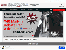 Tablet Screenshot of mcdonaldgmc.com